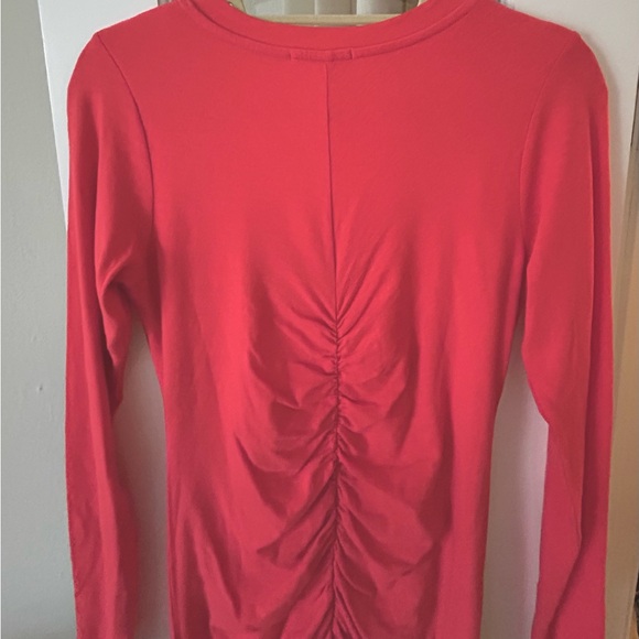 Anthropologie Sundry Coral Ruched Dress Size 1/Small - Picture 8 of 14